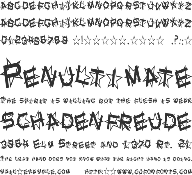 Star Dust font preview