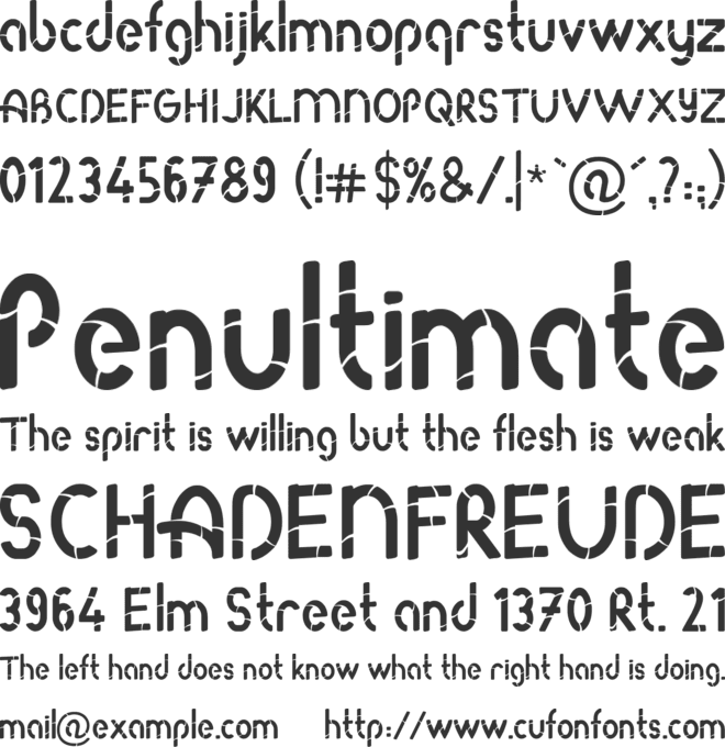 Roda Bamboo font preview