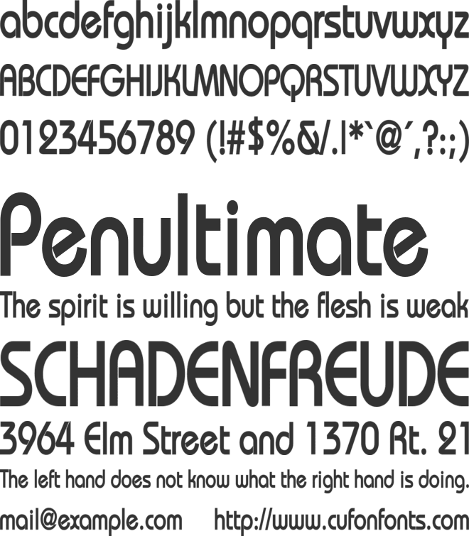 BiminiCondensed font preview