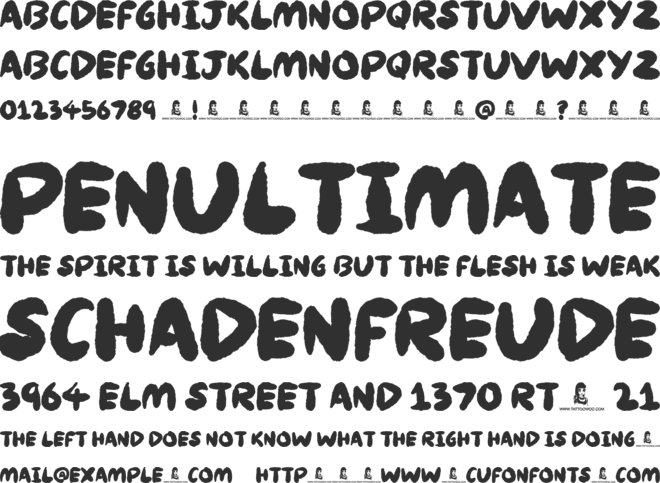 Knackers font preview