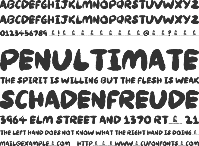 Knackers font preview