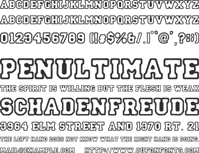Street College font preview