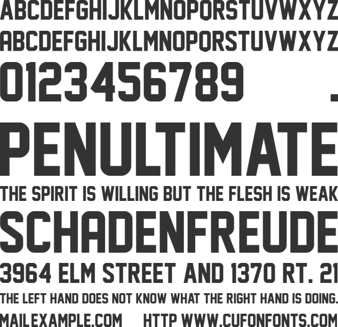 Face Off M54 font preview