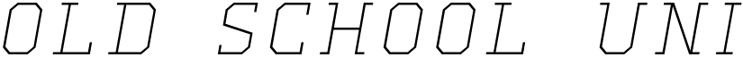 Old School United Hairline Italic font