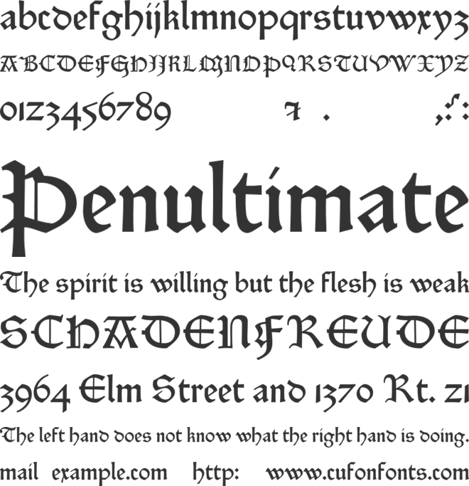 Zainer font preview