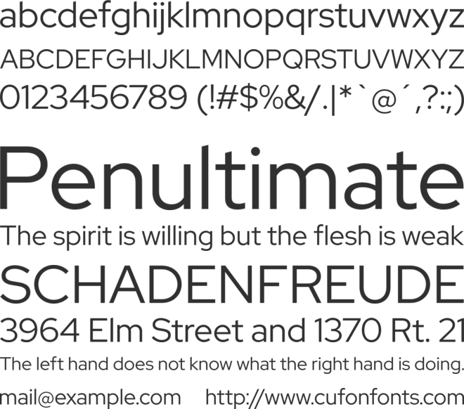 Red Hat font preview