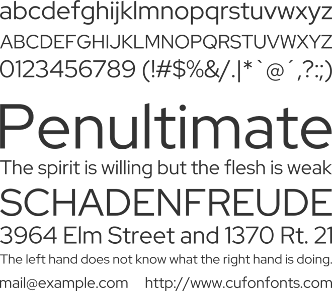 Red Hat font preview