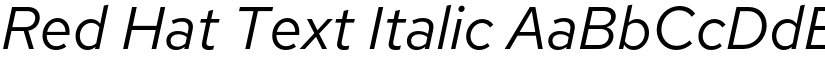 Red Hat Text Italic font