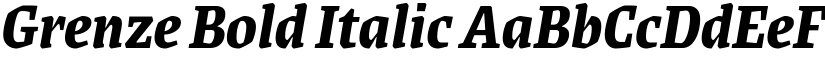 Grenze Bold Italic font