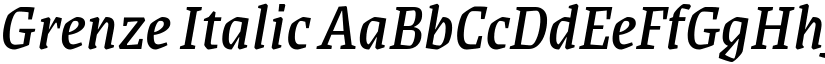 Grenze Italic font