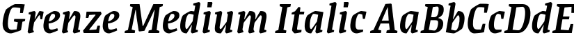 Grenze Medium Italic font