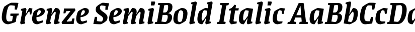 Grenze SemiBold Italic font