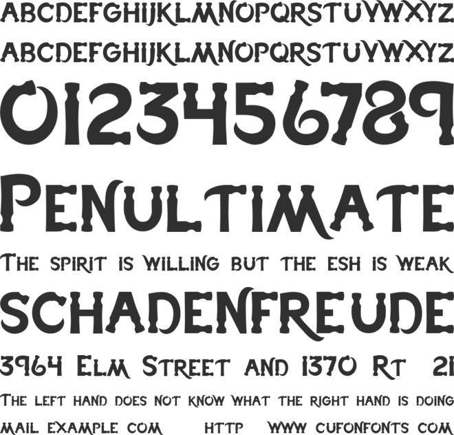 Hammer Head font preview