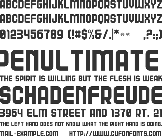 SQUANOVA, A25 font preview