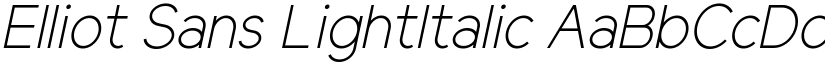 Elliot Sans LightItalic font