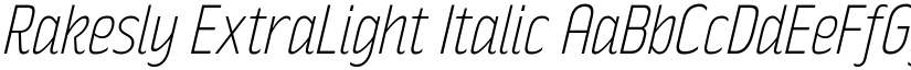 Rakesly ExtraLight Italic font