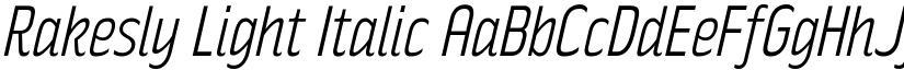 Rakesly Light Italic font