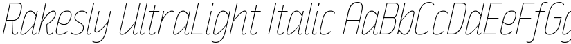 Rakesly UltraLight Italic font