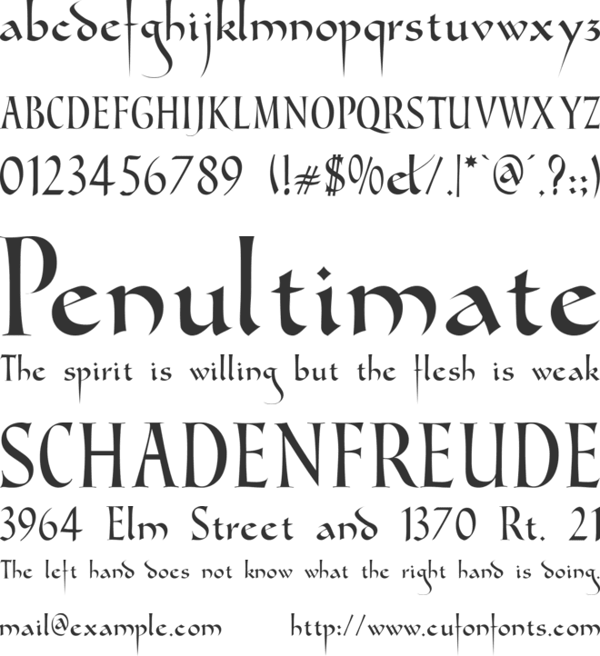 Gondola SD font preview