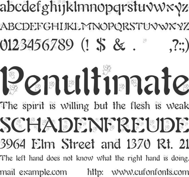 BJF Angels font preview