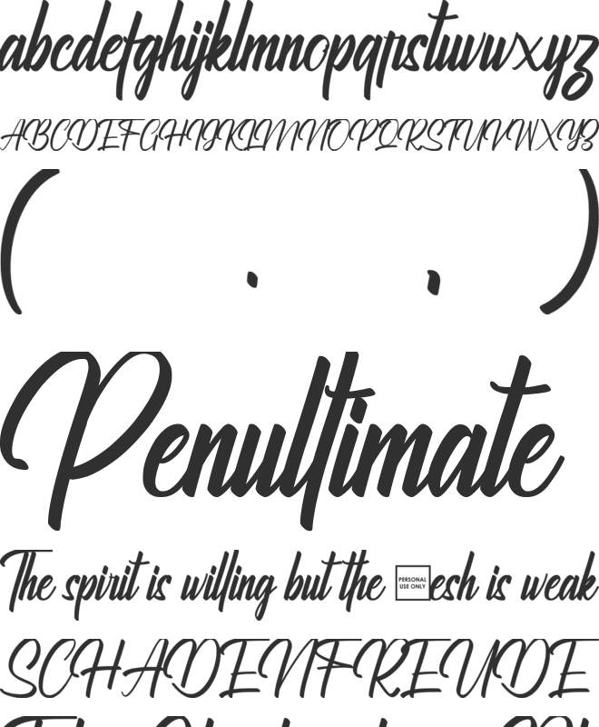 Ralliankara Personal Use Only font preview