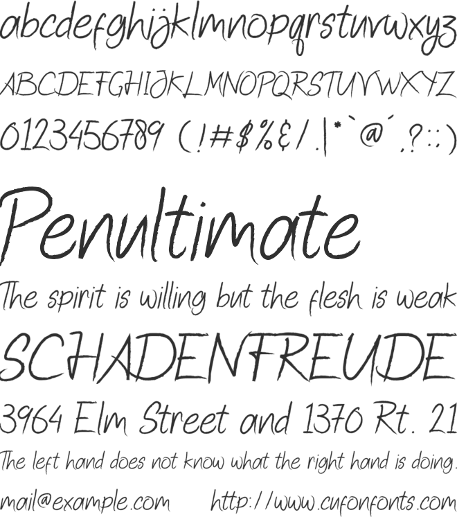 Quick Jump font preview