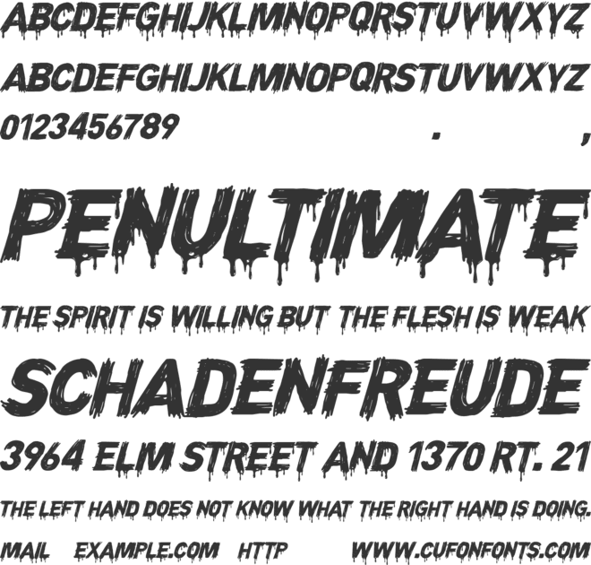 CF Night of Terror PERSONAL font preview