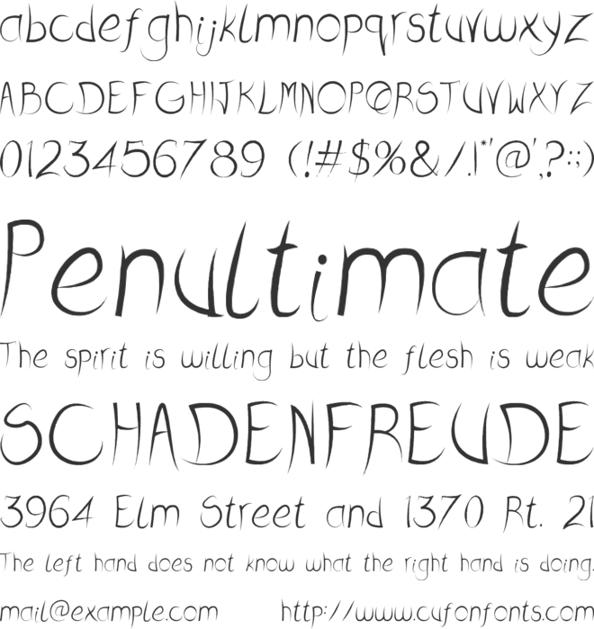 December Reaper font preview