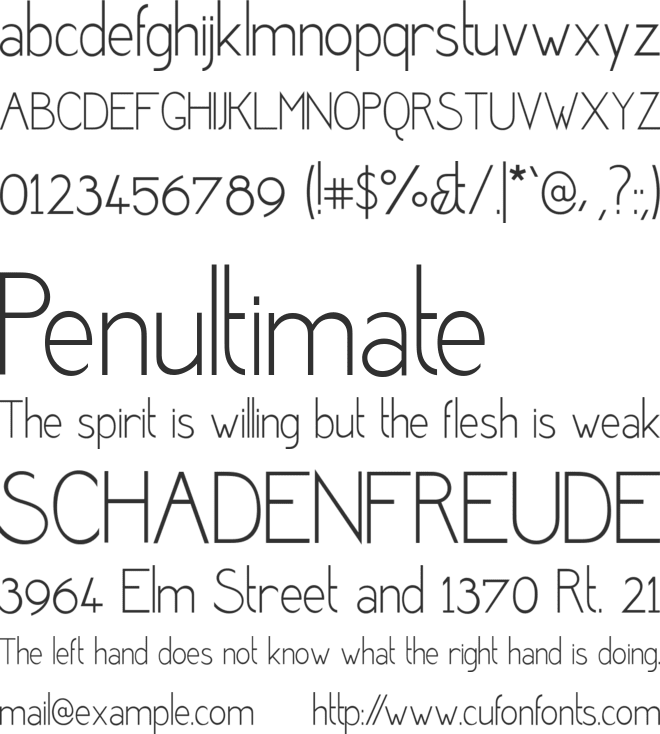 Desereted font preview