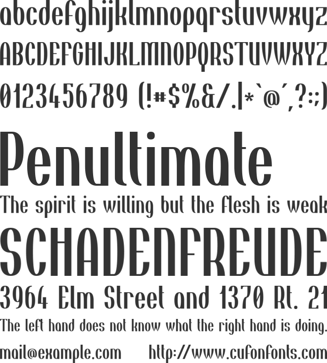 Tincushion font preview