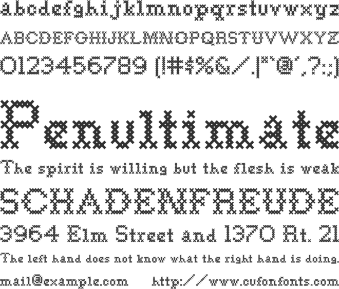 Goodbye Crewel World NF font preview