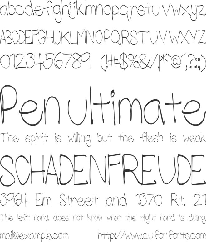 Shmess font preview