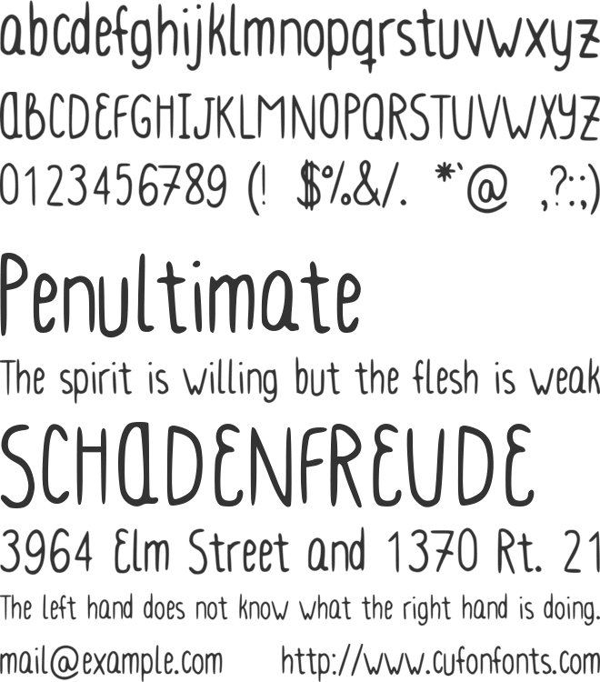 Lunes font preview