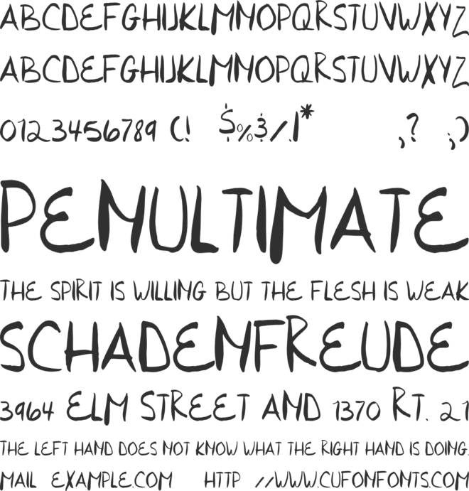 Hurried Hand font preview