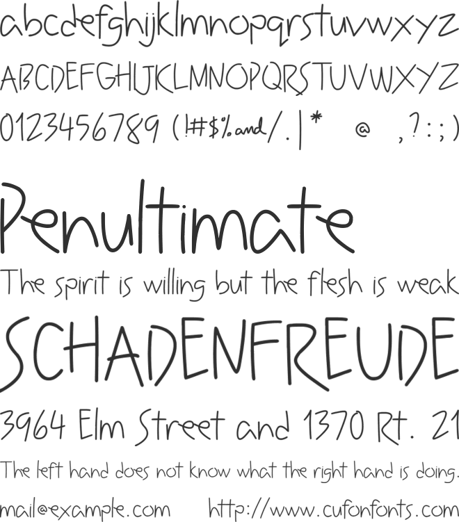 Leaving Notes font preview