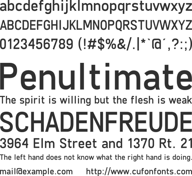 Freeroad font preview