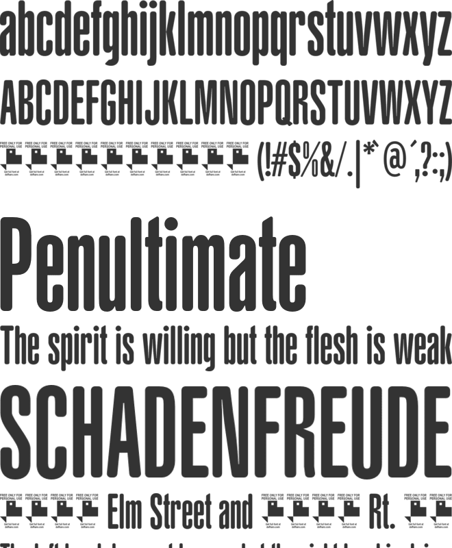 Yacarena Ultra FFP font preview