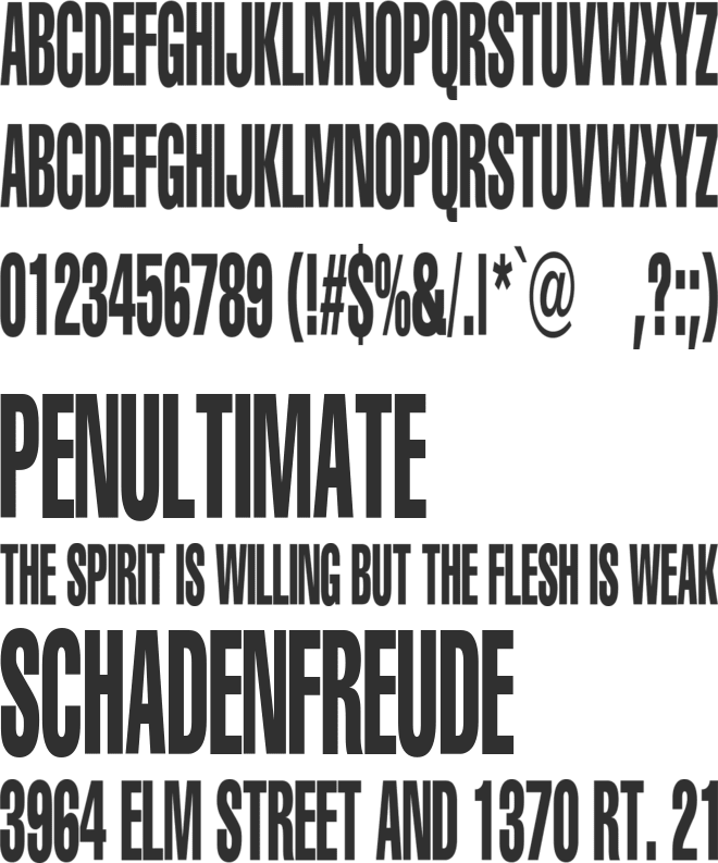 Portishead Dummy font preview