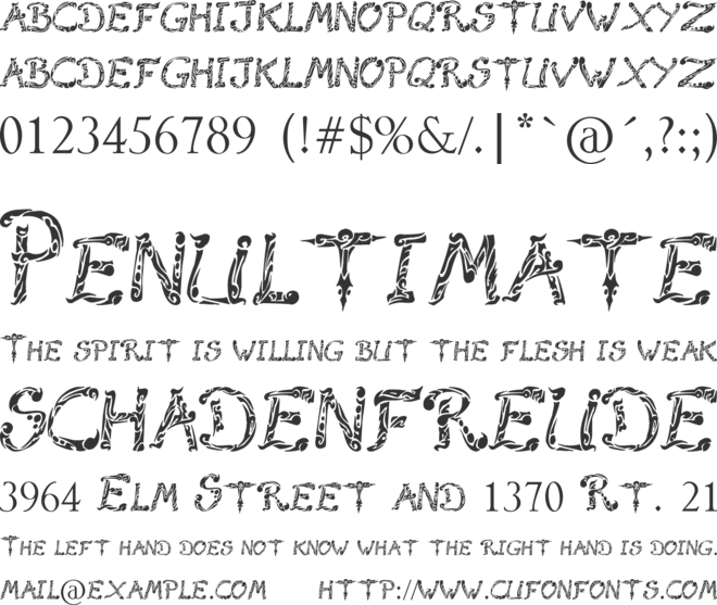 Raslani Tribal font preview