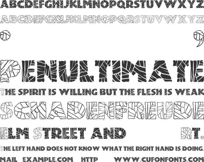 Mummified font preview