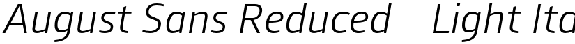 August Sans Reduced 46 Light Italic font