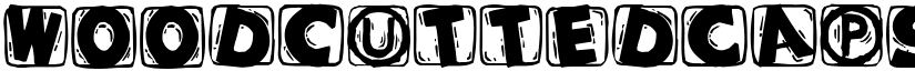 WoodcuttedCapsBlack font