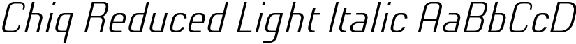 Chiq Reduced Light Italic font