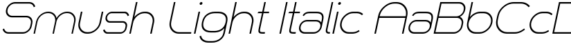 Smush Light Italic font