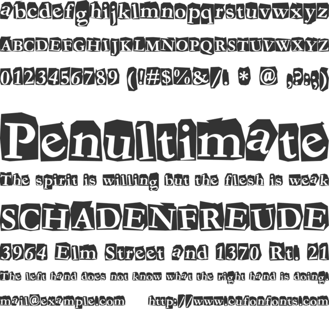 Fanzine font preview