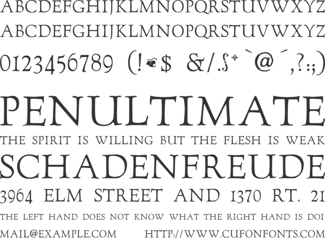 GoudyTwenty font preview