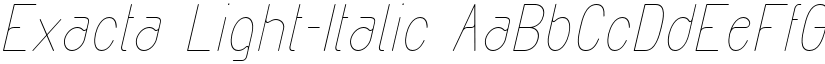 Exacta Light-Italic font