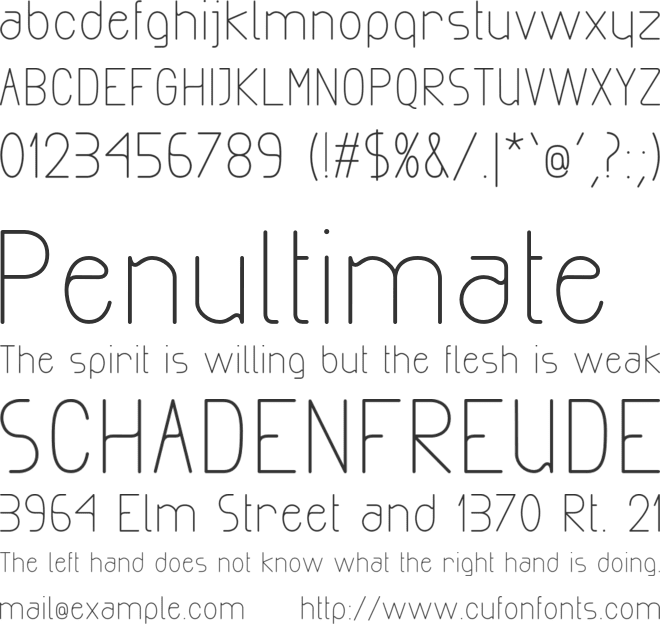 Exacta font preview