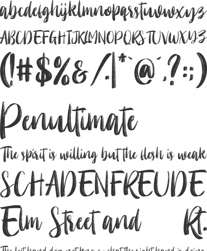 Molliquam font preview