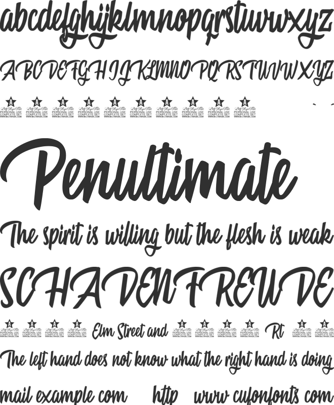Mattisse Personal Use font preview
